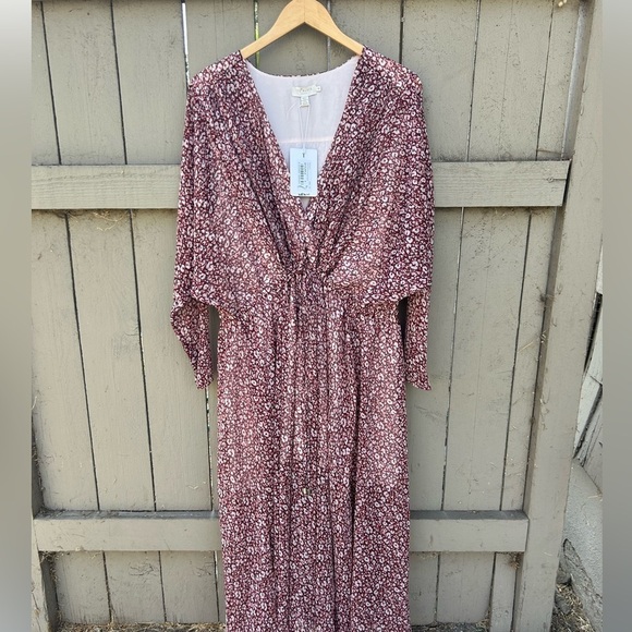 NWT Ted Baker Vally Draped Midi Batwing Sleeve Dress Bohemian Cottagecore 12 - Picture 6 of 14
